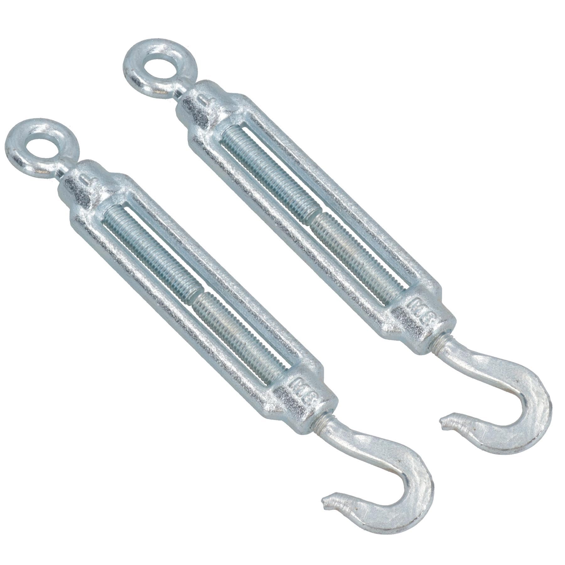 AB Tools Straining Screw/Turnbuckle Hook to Eye 2 Pack Galvanised Rigging M8 DK61