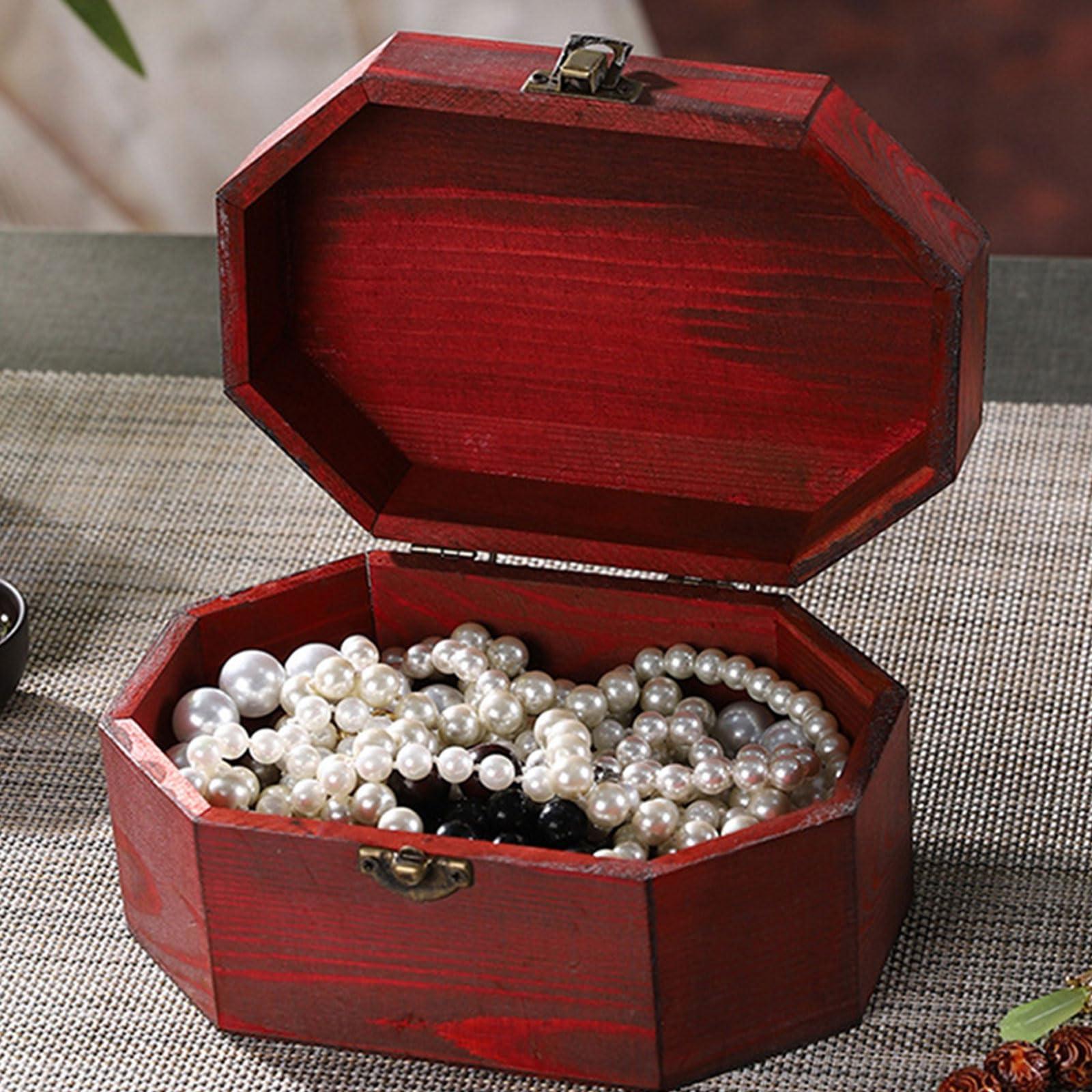 ヴィンテージ 八角形 木製収納ボックス Amazon｜ヴィンテージスタイル木製ジュエリーボックス八角形のデザイン