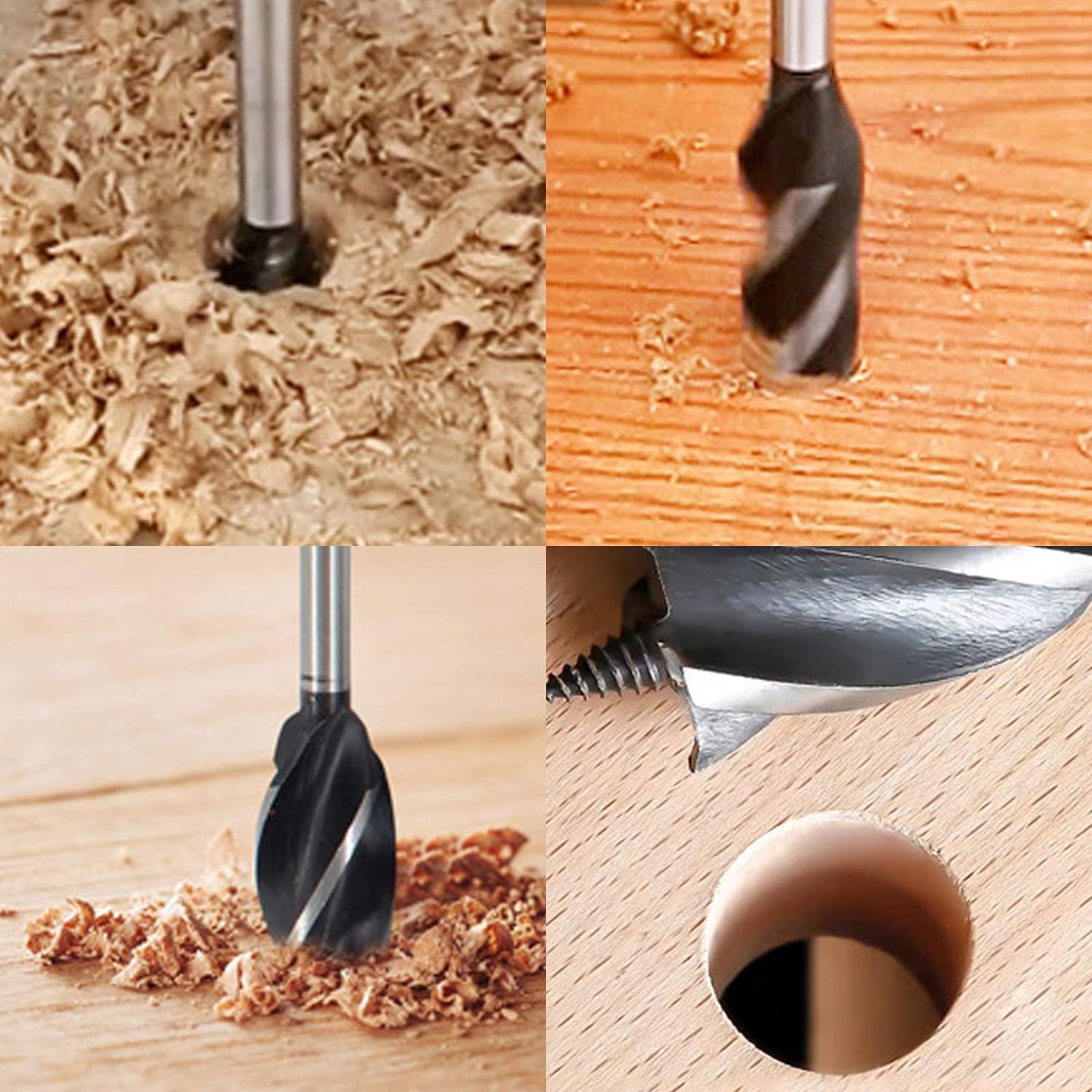 9 Piezas Brocas Madera, Juego de Brocas para Madera Taladro de Escariado, Carpintería de Corte Rápido de Acero de Alto Carbono 10, 12, 14, 16, 18, 20, 22, 25, 32mm