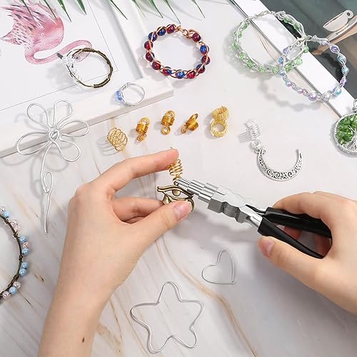 Vista 42 de Billbotk Alicates de la nariz de cadena para la fabricación de joyas, alicates de la joyería de la nariz plana, alicates del arte