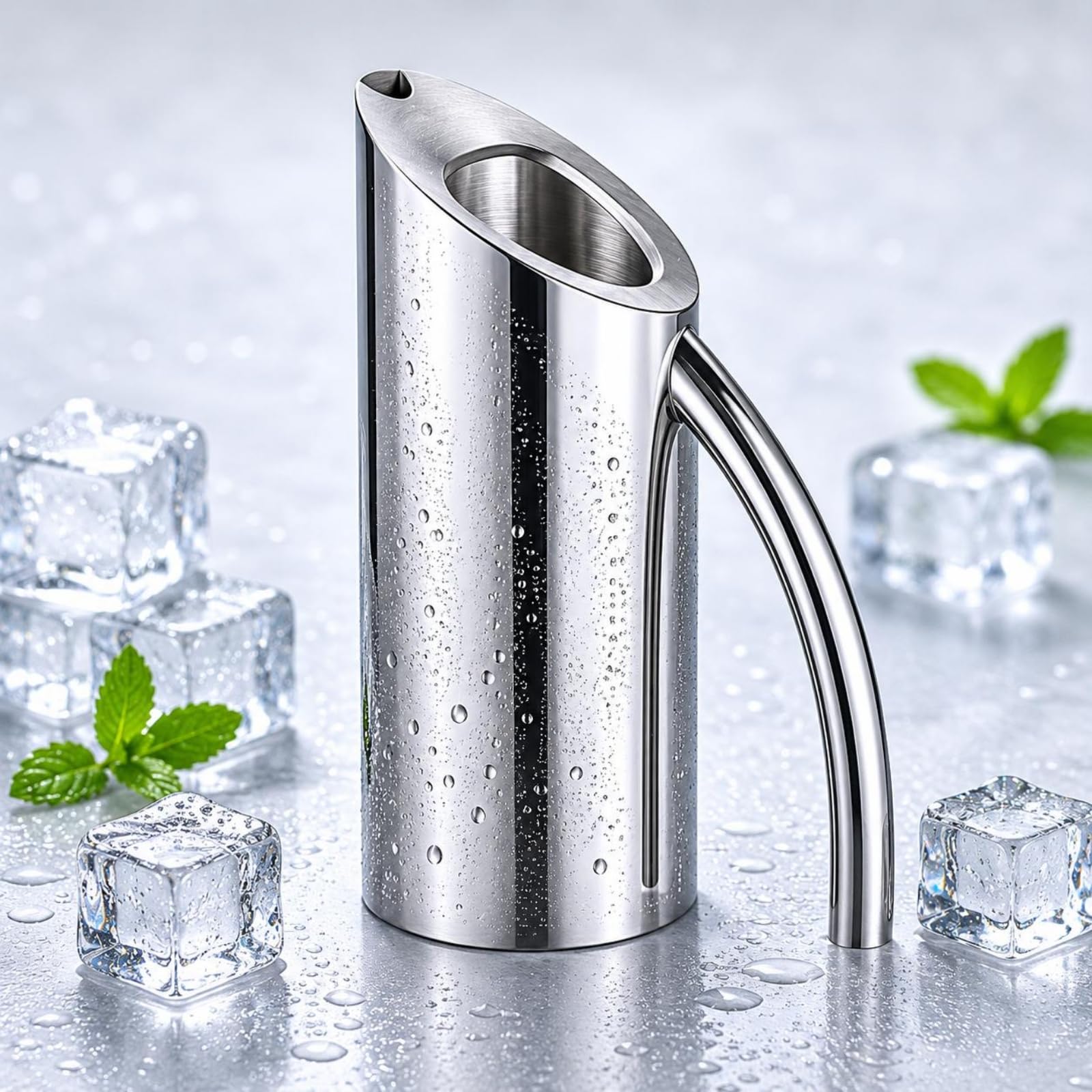 Pichet Droit En Acier Inoxydable Ouverture Inclinée Pichet En Acier Inoxydable Forme Cylindrique Ustensile Cuisine, Or, Or, 1.5L
