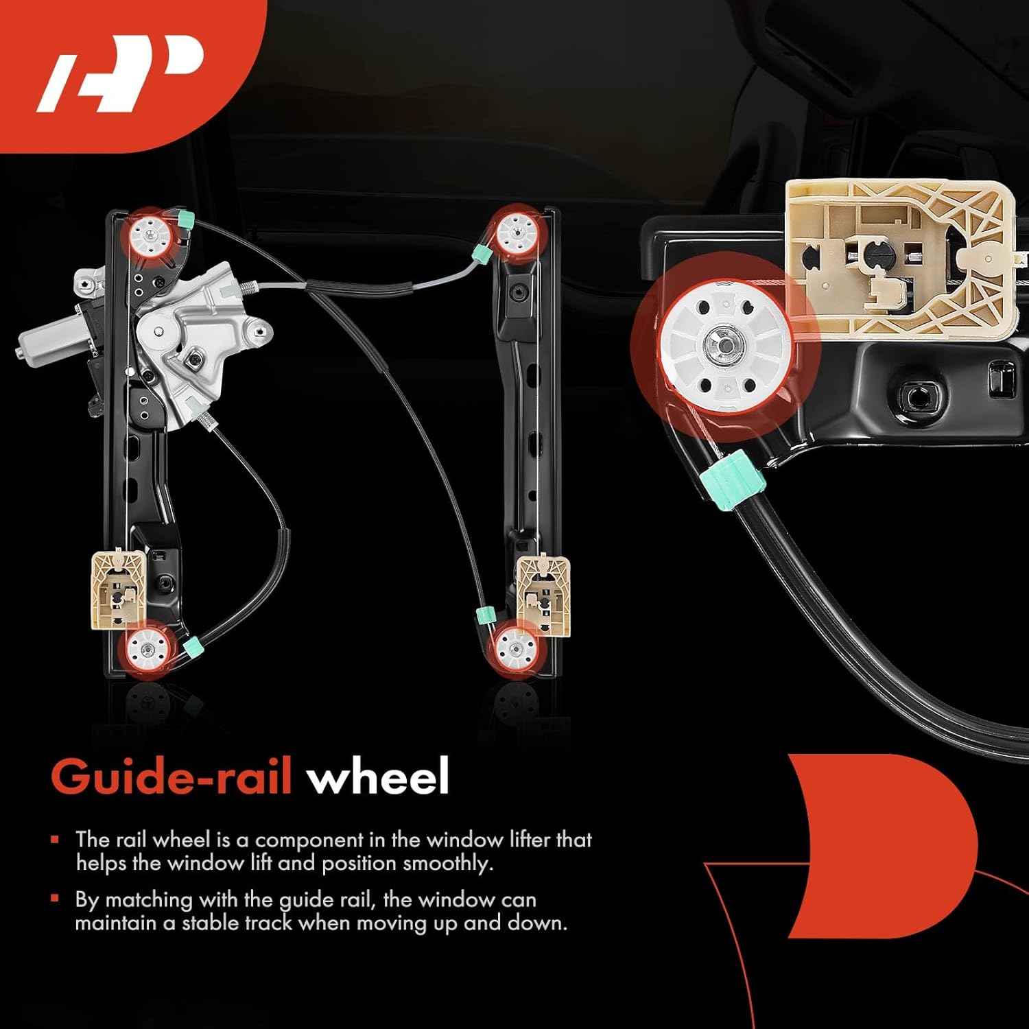 A-Premium Power Window Regulator with Motor Front Driver Side Compatible with Buick Regal 2011-2017