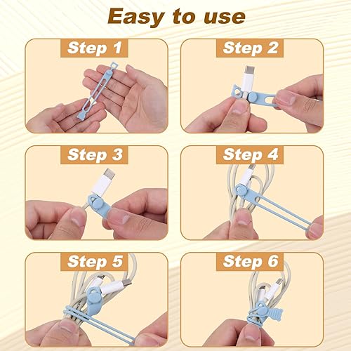 Miniatura 4 de 10 bridas de silicona reutilizables para cables de datos, auriculares, cargadores y cables, organizador de cables multiusos, accesorios de oficina,