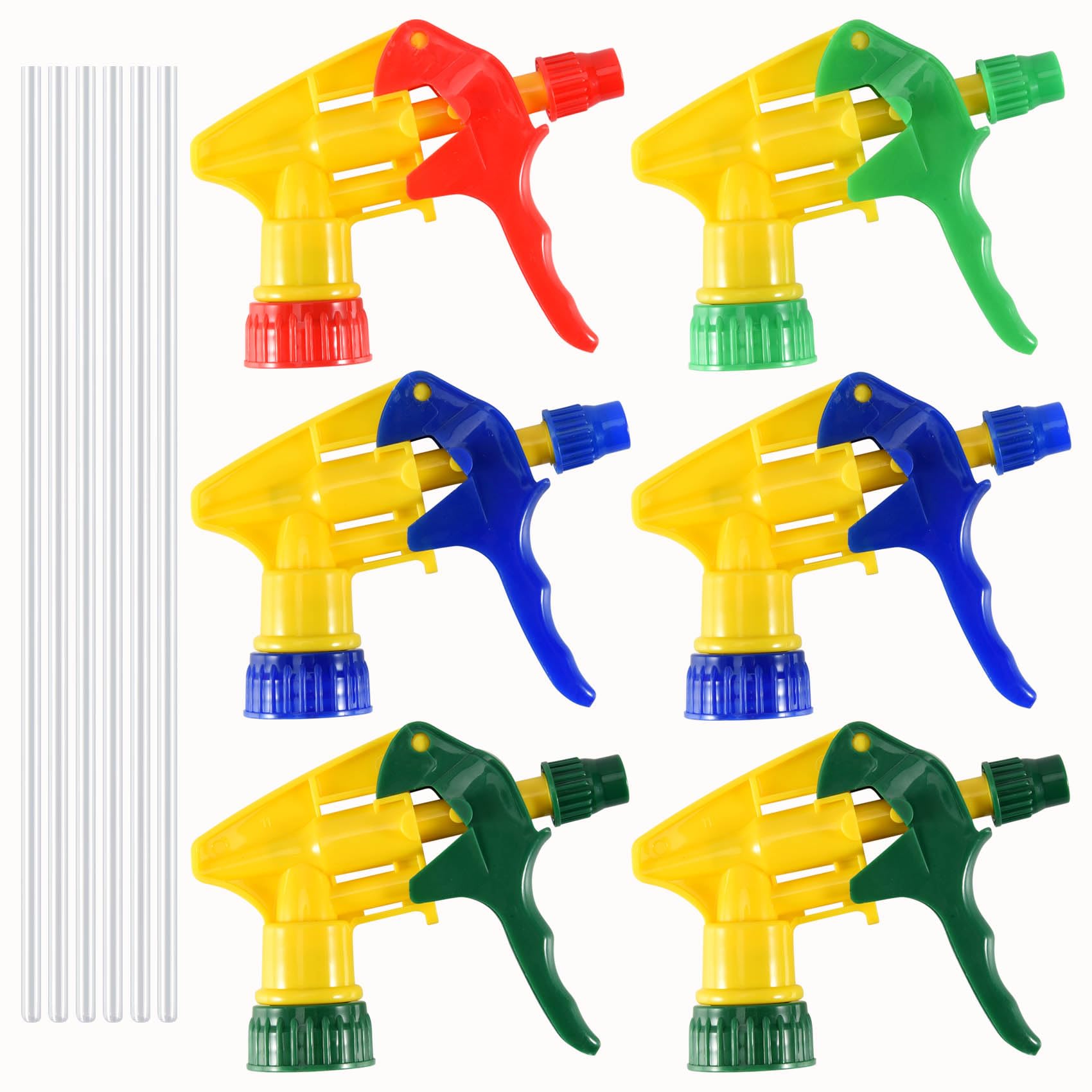 Littimoon 6 Pcs Heavy Duty Chemical Trigger Sprayer Bottle Nozzle Head