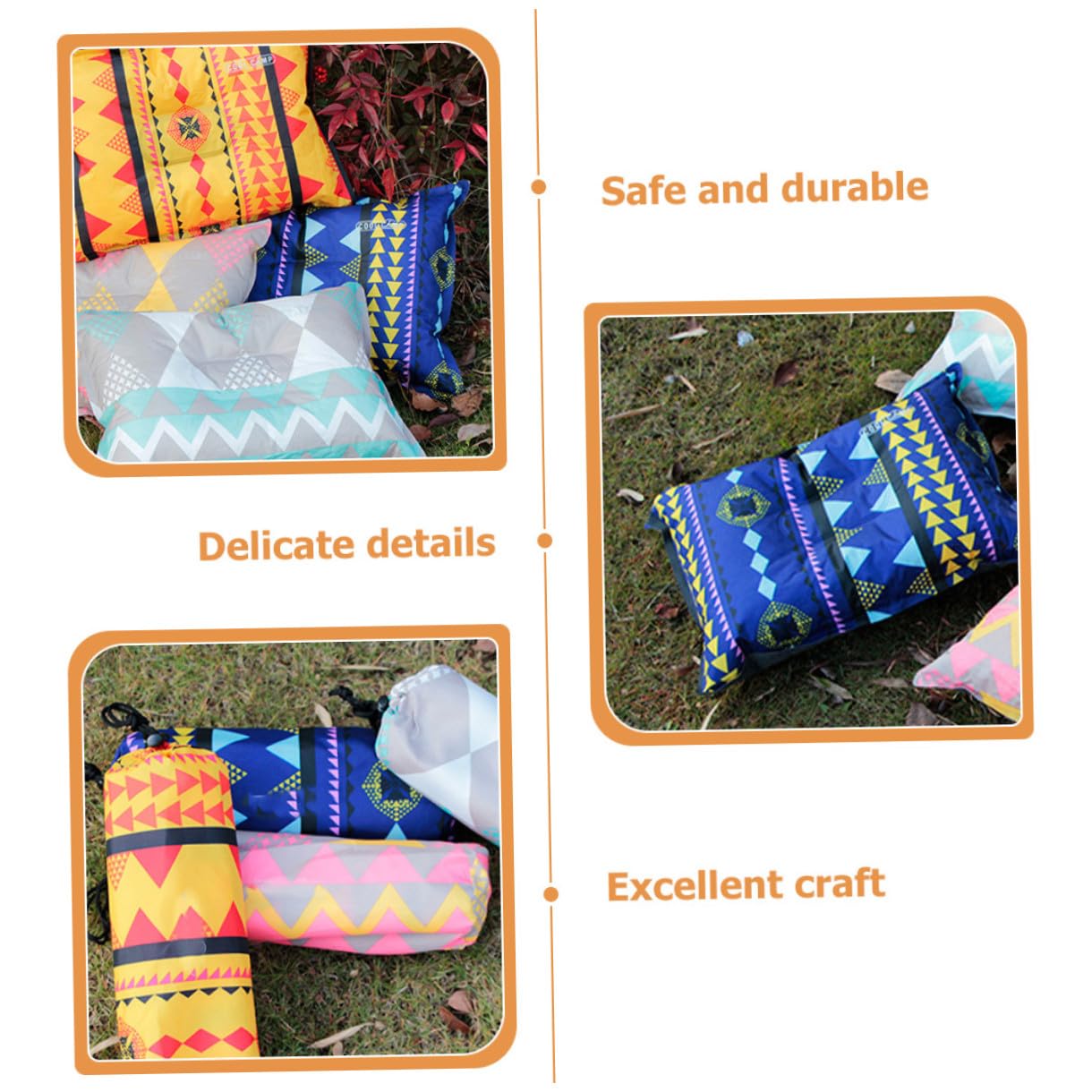 TOYANDONA Coussin de Voyage Gonflable Automatique Accessoire de Camping Oreiller pour Avion et Extérieur Soutien Confortable pour Cou Tête Pours Siestes Voyage Rayures