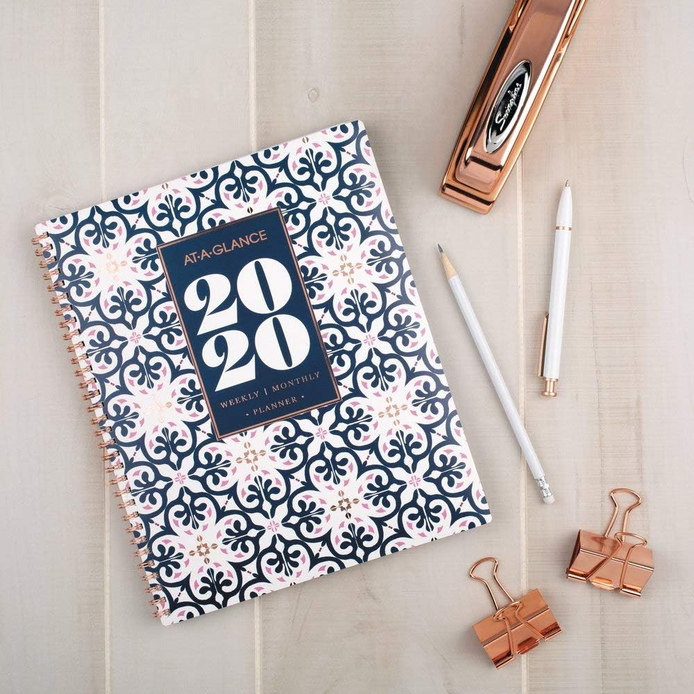 AT-A-GLANCE 2020 Weekly & Monthly Planner, 8-1/2" x 11", Large, Badge Geo (5282G-905)