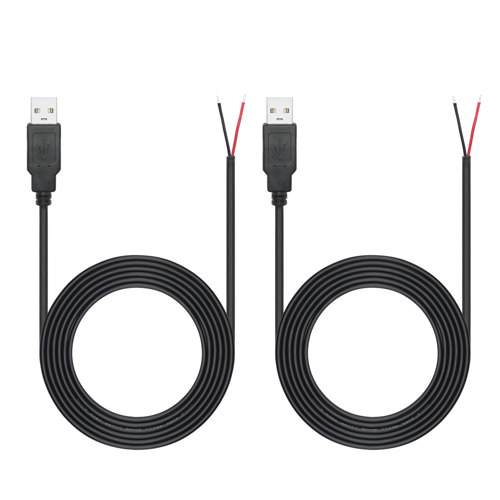 Amazon.co.jp: USB Aオスから2ピン裸線オープンエンド電源コード6