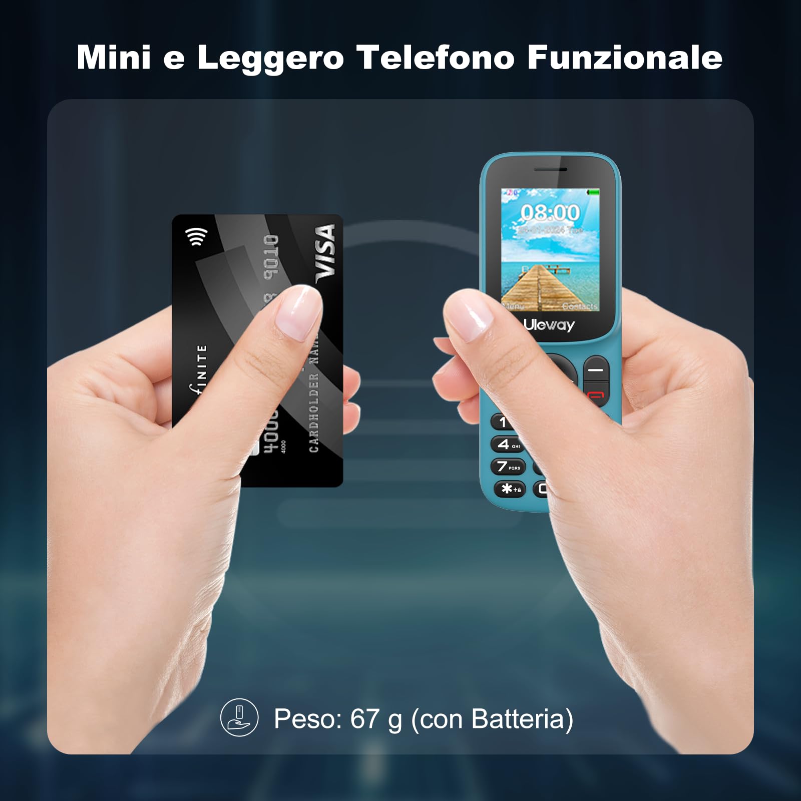 uleway 4G Telefono Cellulare per Anziani, Cellulari Anziani con Tasti Grandi, Supporto SIM Doppio, LCD da 1,77 pollici, Chiamata Rapida, Volume Alto, Torcia, Ricarica USB-C
