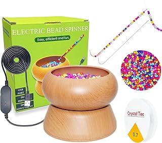 Electric Bead Spinner - Bead Spinner with 2PC Beading Needles and Seed Beads, Waist Beads Kit, Bead Spinner for Jewelry Making, Electric | Speed Adjustment Bead Spinner Kit (Original)