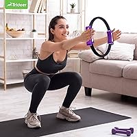 Vista 3 de Anillo de pilates, anillo de yoga, anillo de pilates de círculo mágico de 12 pulgadas, equipo de pilates para tonificar muslos abdominales