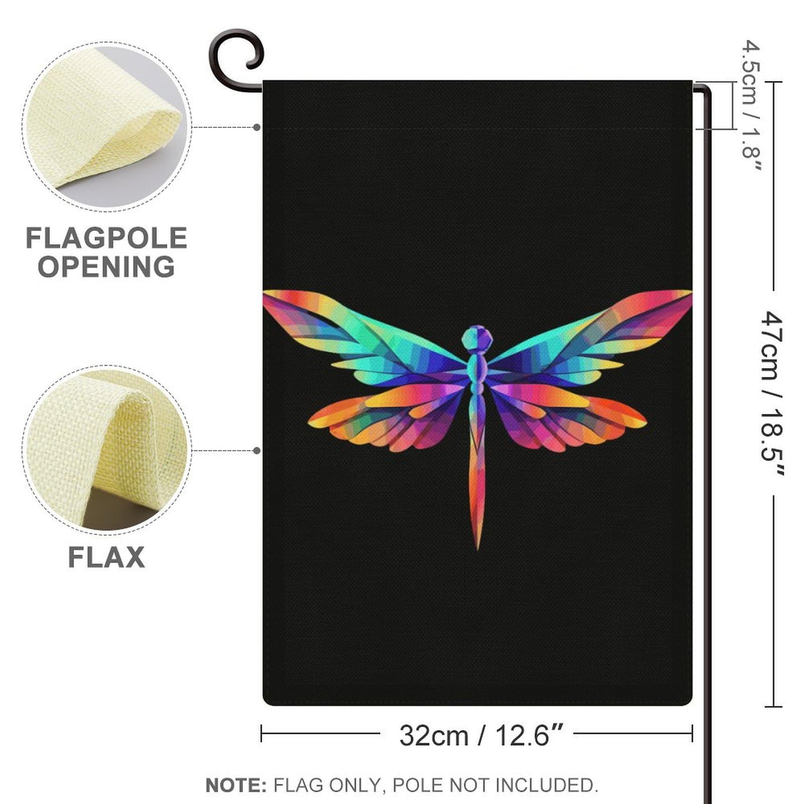 Dragonfly Garden Flag Welcome Yard Outdoor Flag Banner Tapestry for Holiday Party Decor