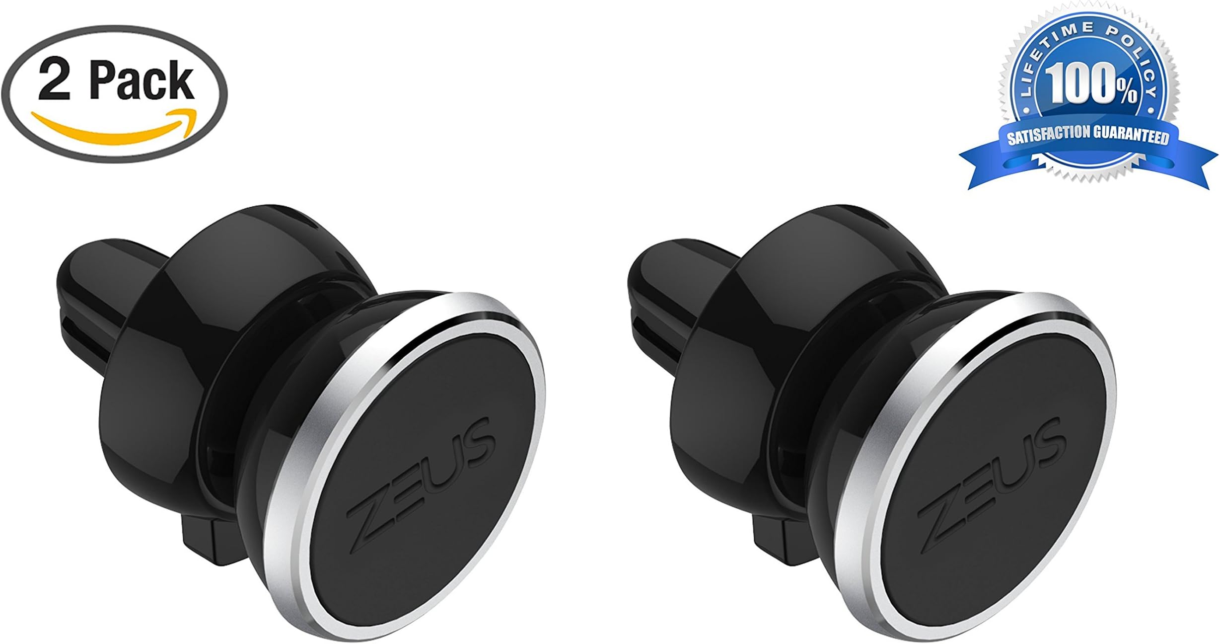 Car Mount - Air Vent Magnetic Universal Car Holder for Apple iPhone 6 6 Plus, Samsung Galaxy S6 Edge S5 S4, Note 5 4 3, Mini Tablets - Easy One Touch Mount & Hexidyn Core!(2 Pack)