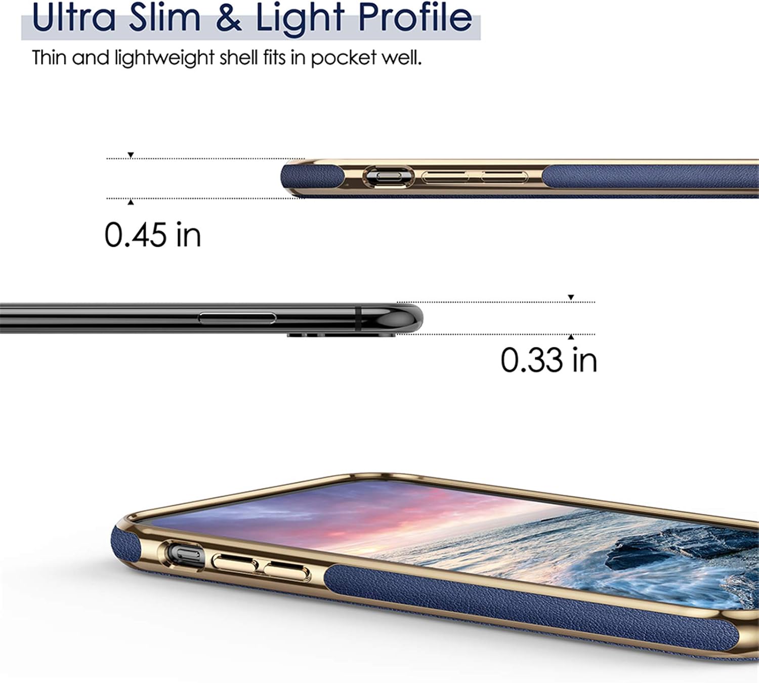 LOHASIC for iPhone 11 Case, Premium Leather Slim Fit Luxury PU Non Slip Soft Grip Flexible Shockproof Cases Compatible with Apple iPhone 11 6.1 inch (2019) - Blue