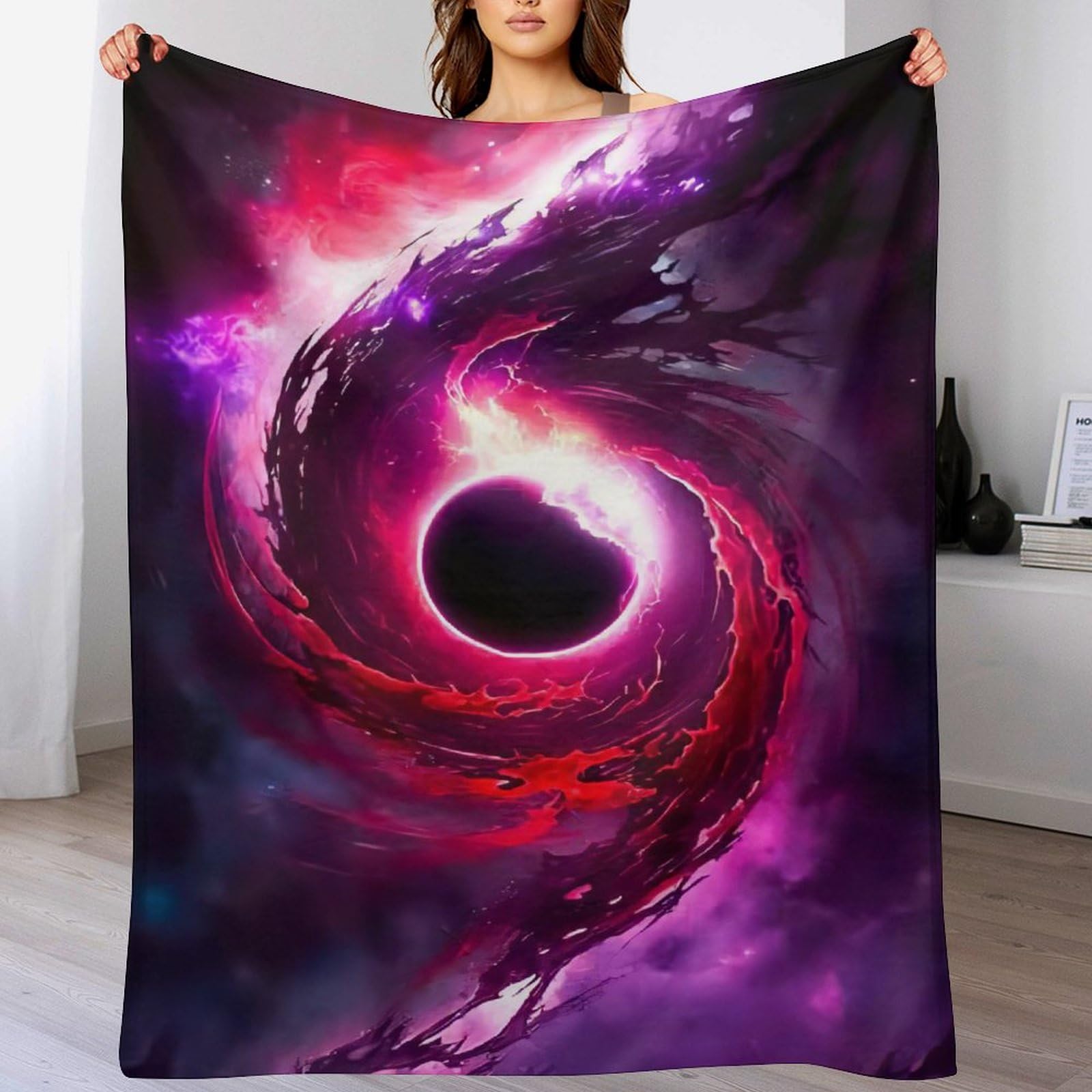 Couverture polaire ciel étoilé 130x150cm : le plaid imprimé planète idéal à offrir