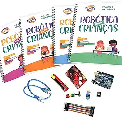Kit CDR Kids: Iniciante para Arduino com Livro Tutorial (Programação Scratch + Eletrônica) para crianças 8 anos +