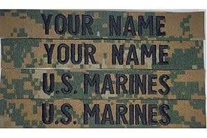 HERALDRY APPROVED REGULATION Woodland USMC MARPAT Custom Name TAPE Sew-On 4 Piece...
