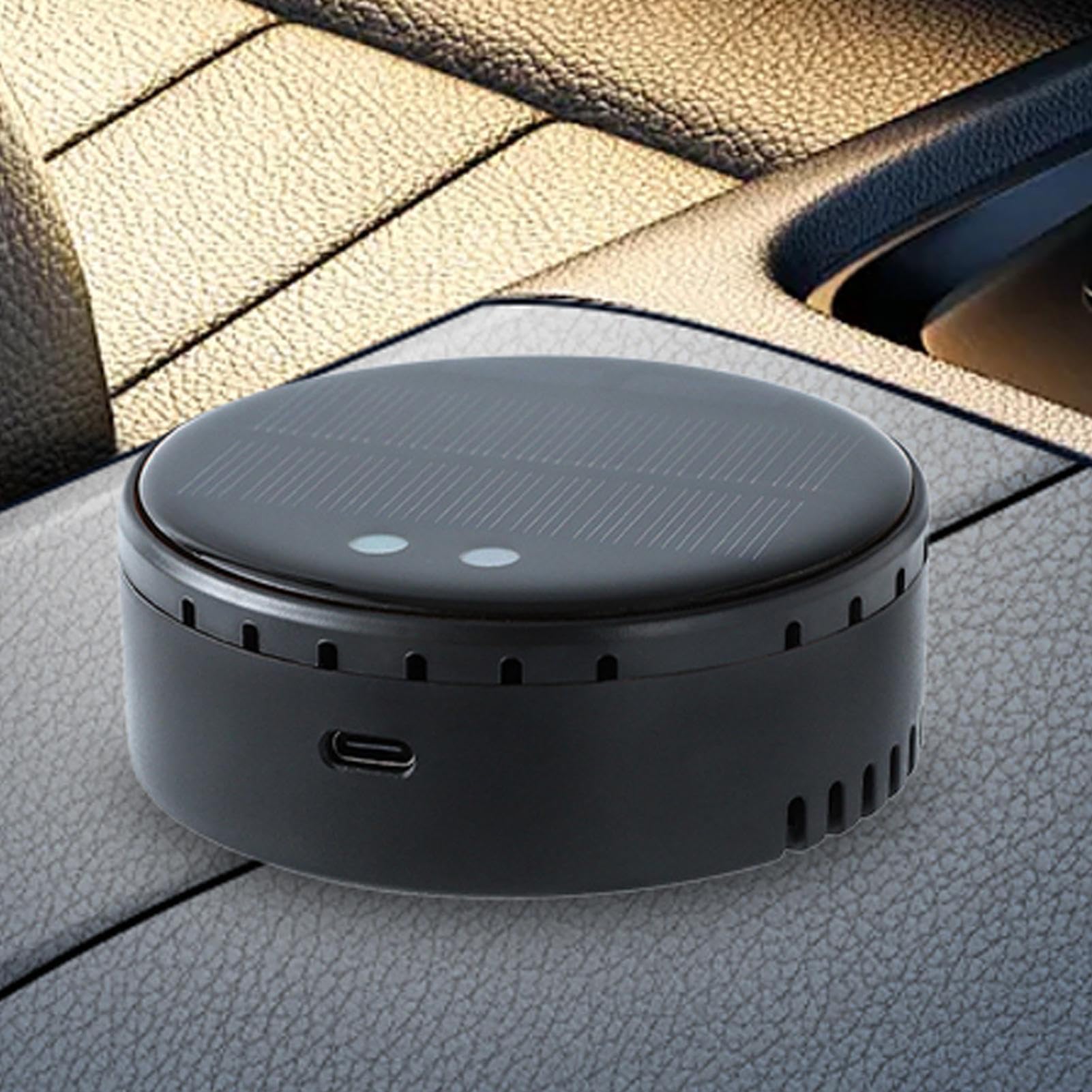 Car Air Purifier Odor Eliminator, Solar Portable HEPA Air Freshener, kompaktowy design, kabel USB, do pojazdów, sypialni, toalety, małego domu deodorizing 3,43 x 3,66 x 1,42 cala