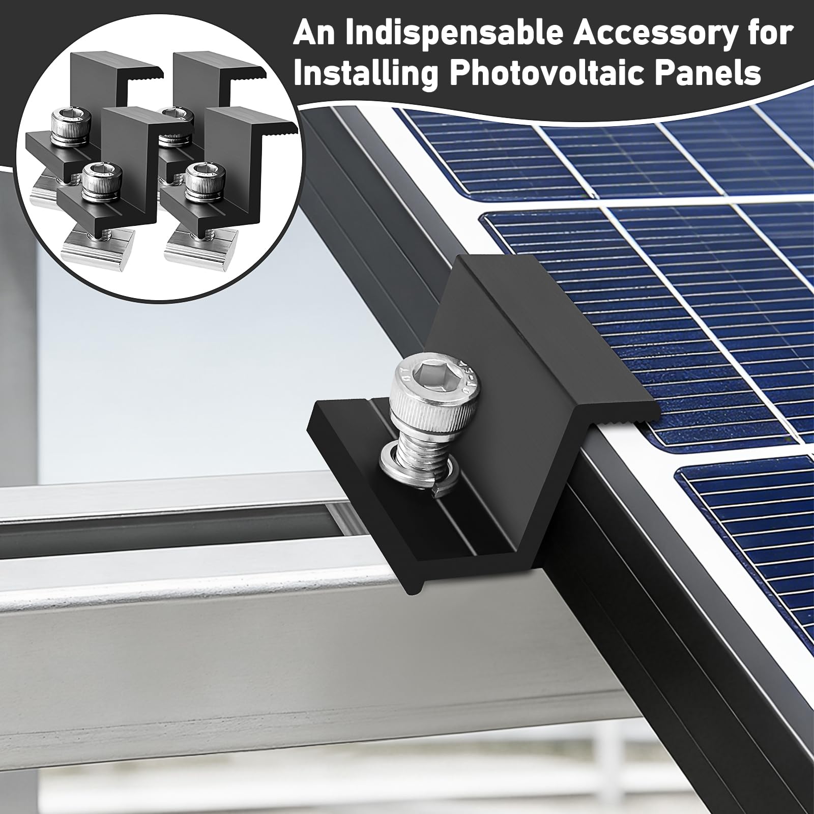 Staffa a Z di Montaggio per Pannello Solare 30mm in Lega Alluminio Set 6 Pezzi