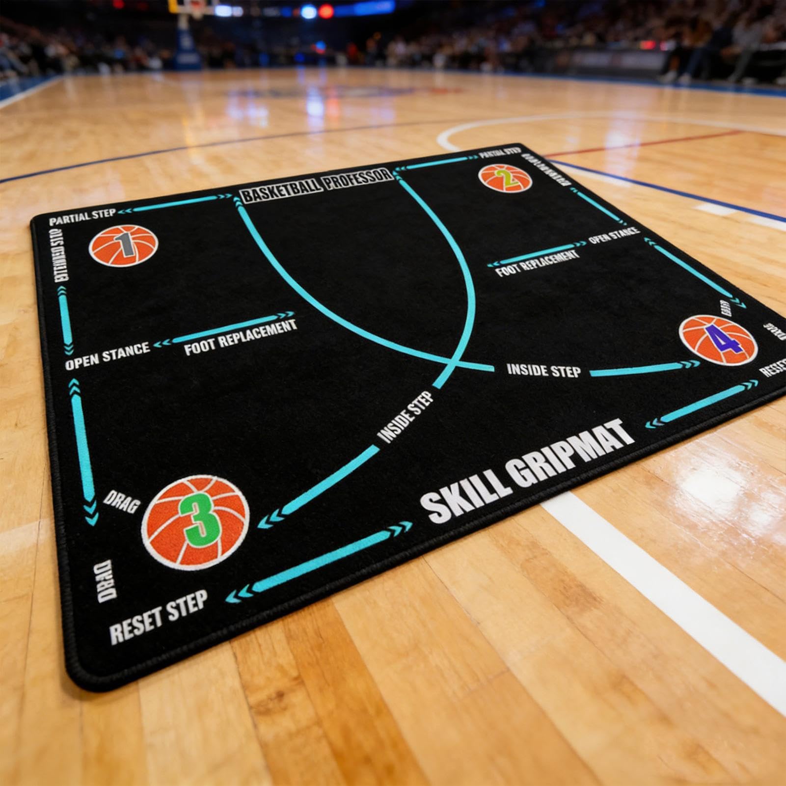 Tapete de entrenamiento de baloncesto para niños, suministros de práctica deportiva, tapete de control de pelota de baloncesto, para niños, adultos, jugadores, entrenadores, profesores de educación