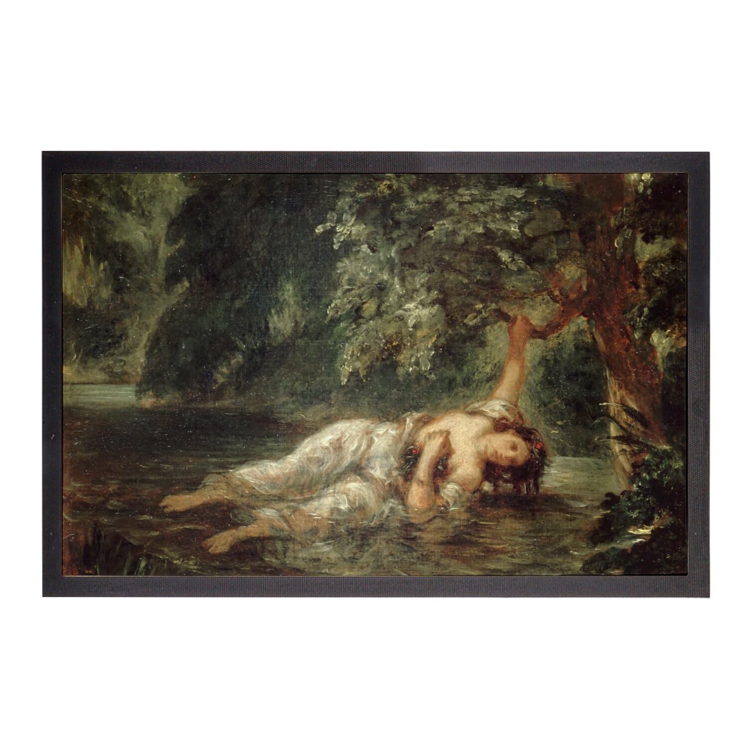 Paillasson Eugene Delacroix La Mort d'Ophelie tapis d'entrée artistique aux détails d'art