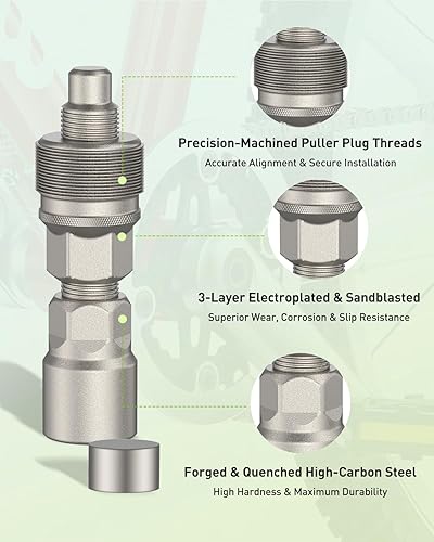 Miniatura 2 de Pawfly Juego de extractor de manivela de bicicleta mejorado, kit de reparación de bicicleta para Shimano cuadrado y brazo de manivela estriado ISIS
