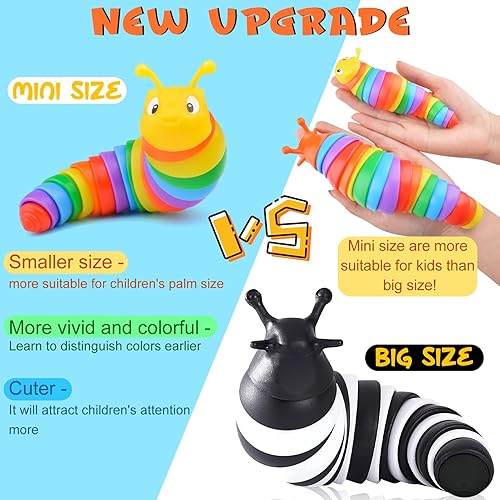 Miniatura 4 de Vilalatfan Mini juguetes sensoriales para ansiedad de babosas, juguetes sensoriales para adultos y niños, recuerdos de fiesta, 4 piezas de juguetes