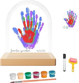Produtos para pais HuBorns – Kit huellas familia con pinturas, marco huellas bebé recién nacido,