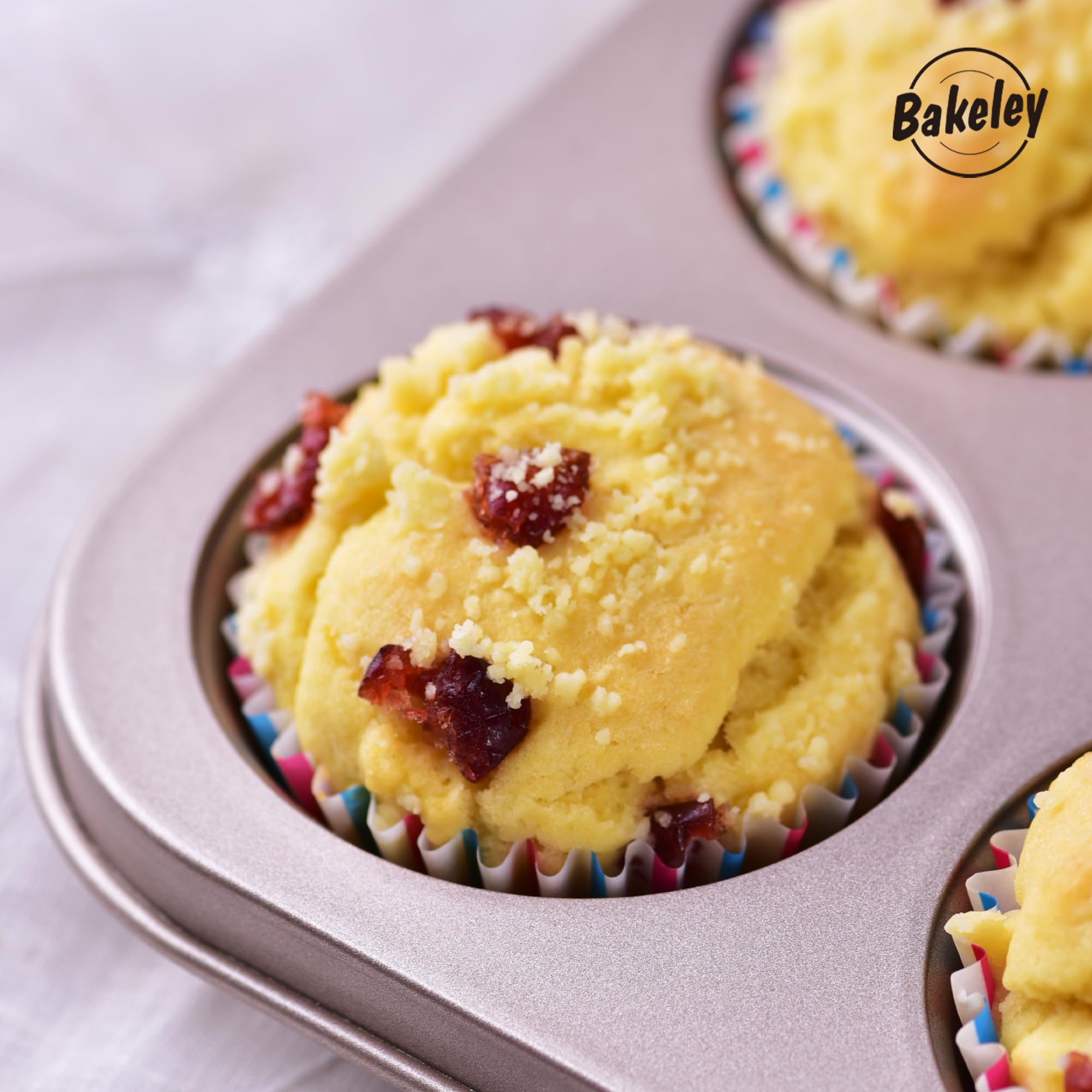 Muffin-Kuchenform, 12 Mulden, antihaftbeschichtet, Cupcake-Form zum Backen im Ofen (Champagnergold)