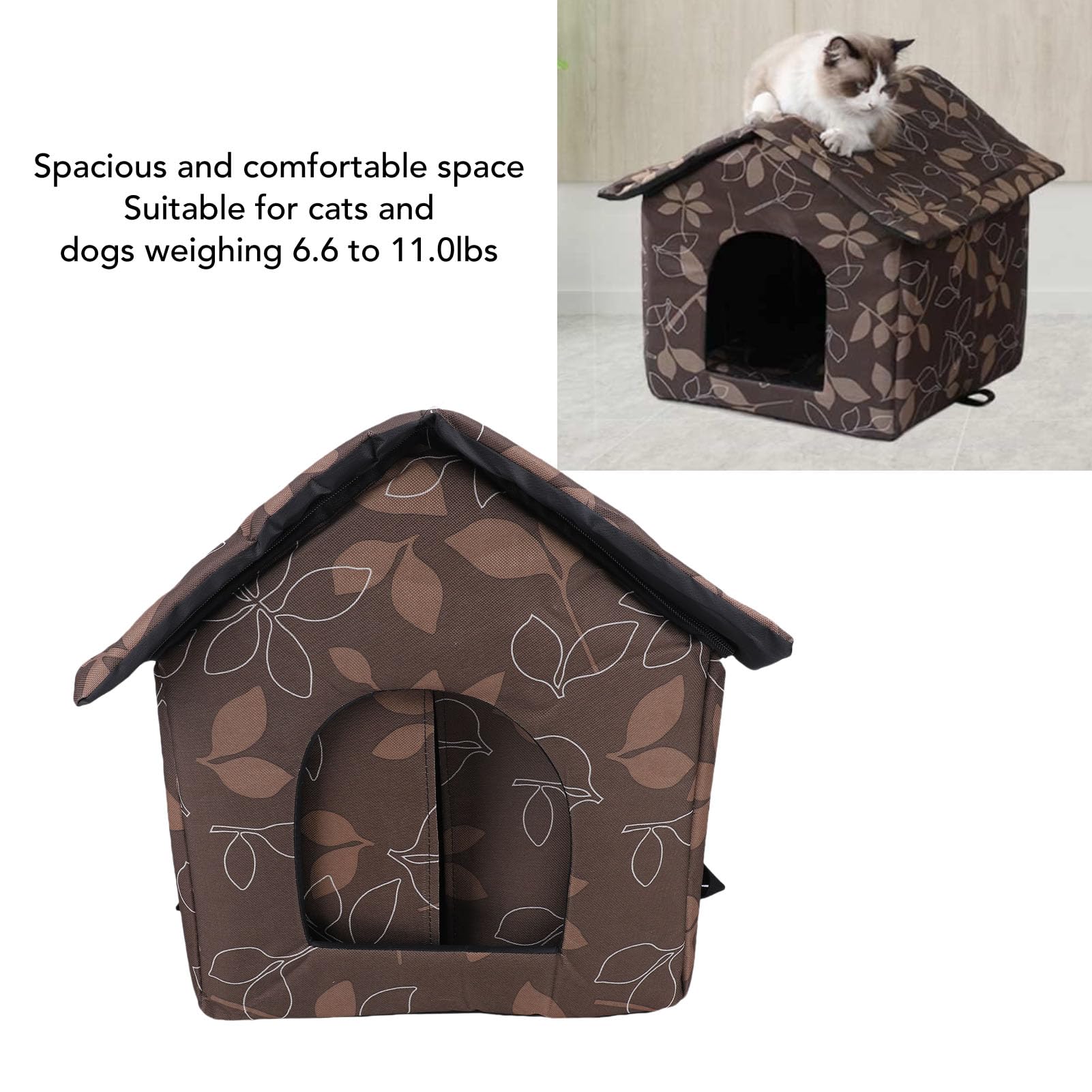 SENECESLI Outdoor Cat House, Wodoodporne Tkanina PET SHETRENT Pogoda dla Zwierząt Domowych 6,6 do 11,0 Funta, Izolowany Dziki Kotek dla Kotów na Zewnątrz Zwierząt w Zimie