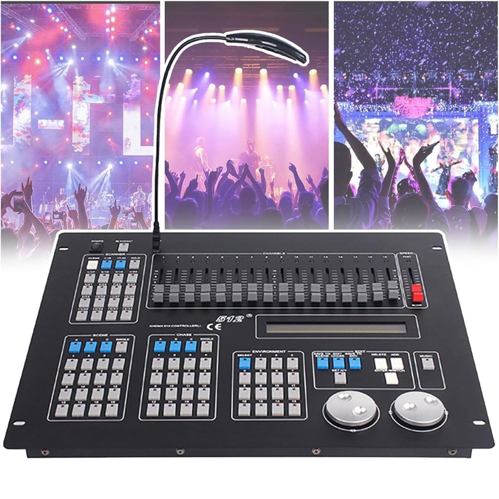 Contrôleur de lumière de scène DMX 512 avec console 192 canaux pour gestion éclairage DJ disco