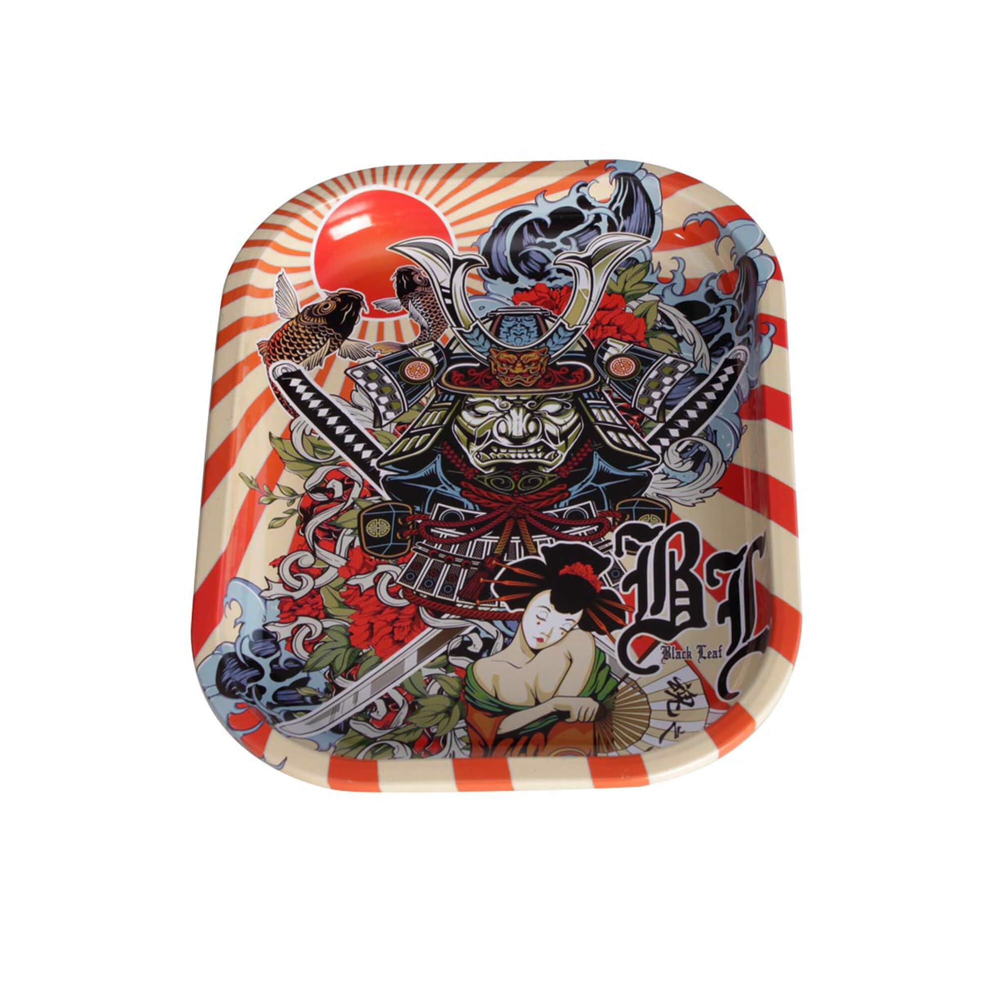Black Leaf Zylinder Bong Japan-Style RONIN GEISHA Eiskammer Kickloch Kofferbong Baumperkulator Grinder Rolling Tray 50cm