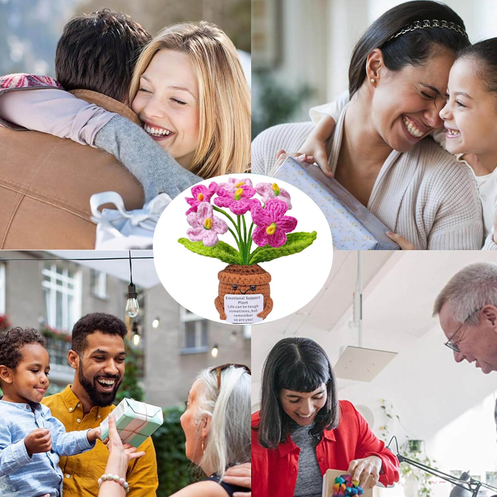 Pocket Hug Fiori All'Uncinetto – Portafortuna E Patata Positiva, Regalo Fatto A Mano Per Fidanzata, Mamma O Amica