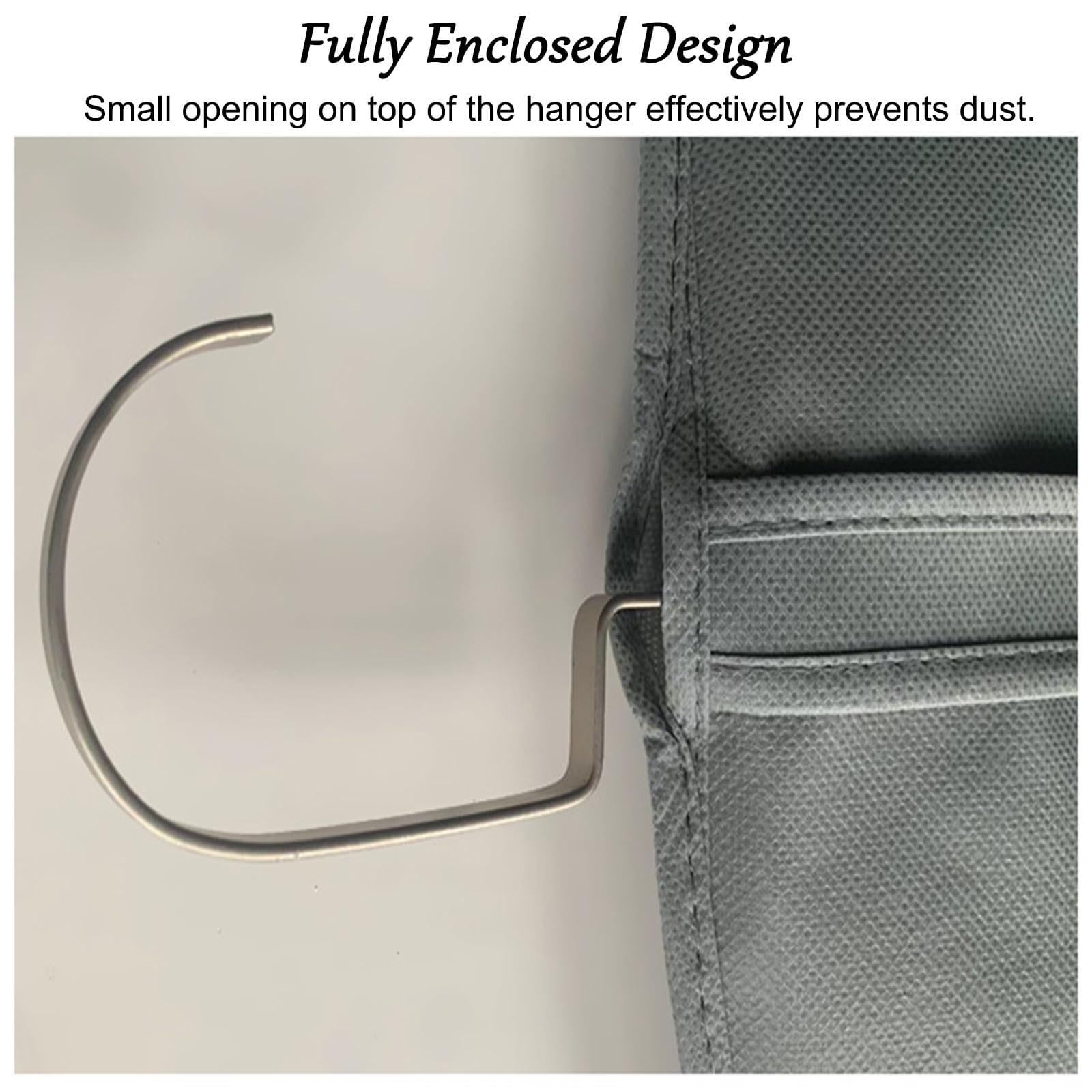 Generisch 5er-Pack Kleidersäcke Aufhängen Kleidung Transparentem Fenster | Anzugtaschen Reißverschluss Aufbewahrung Kleidern, Anzügen Mänteln Schrank(Gray,60x105cm)