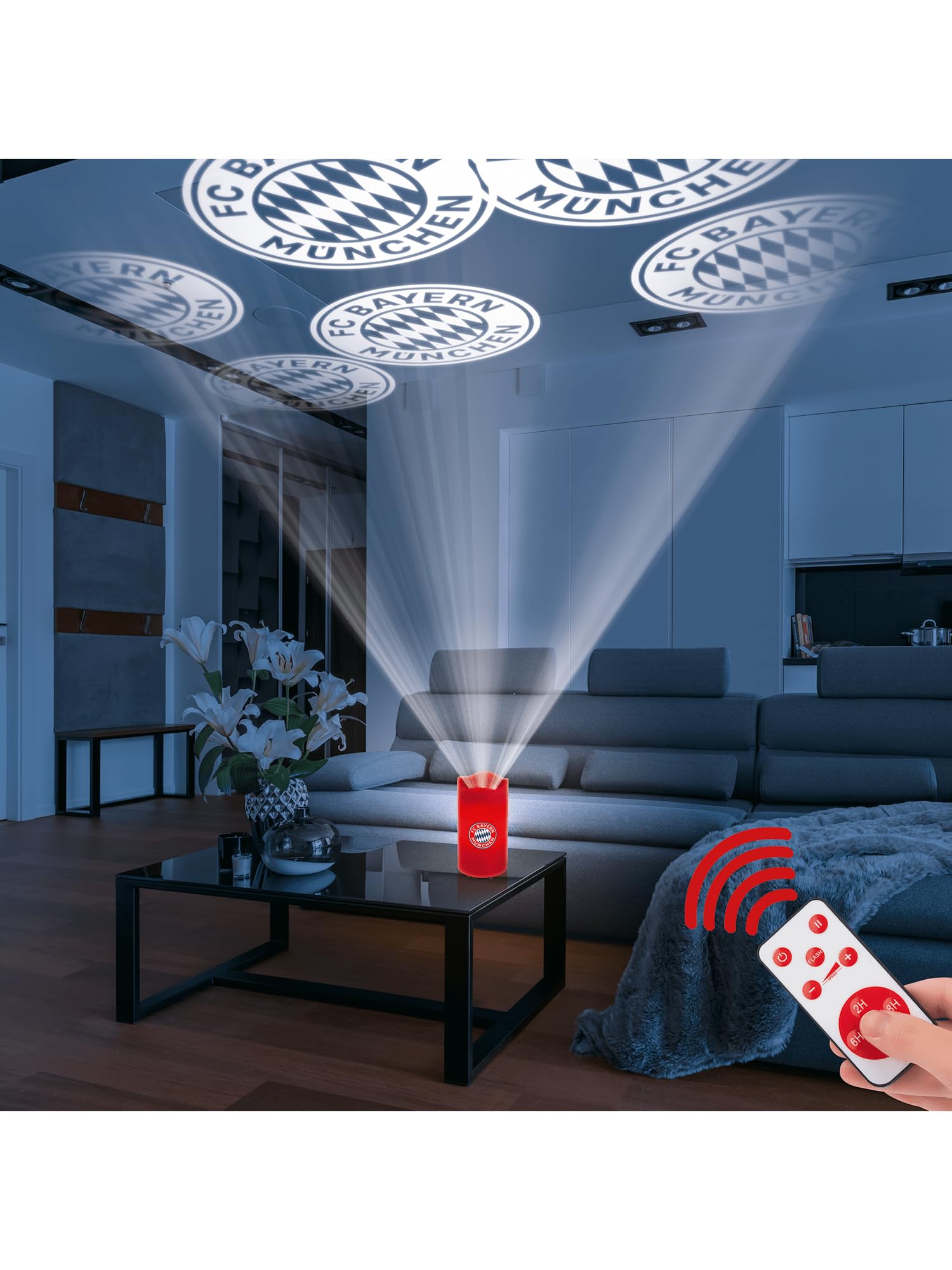 FC Bayern München Bougie LED avec fonction lumineuse rouge