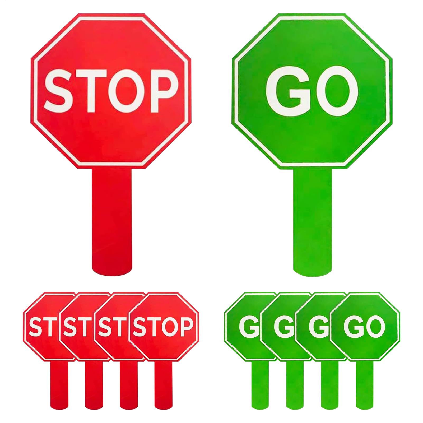 Stopp -and -Go -Zeichen - tragbare Stoppschilder, Handheld -Stoppschild | 10 Stücke Wache Stoppschilder | Tragbare Handheld-Verkehrsschilder, doppelseitiges wasserdichtes Paddel für den Verkehrskontro