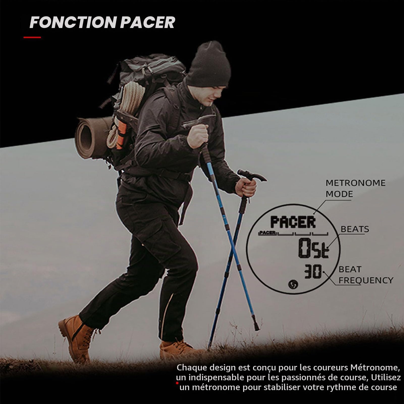 findtime Montre Militaire Homme Commando pour Homme Montre de Sport,Calendrier,Réveil, Chronomètre, Podomètre Montre Numérique Étanche 50ATM Cadran，Coloré