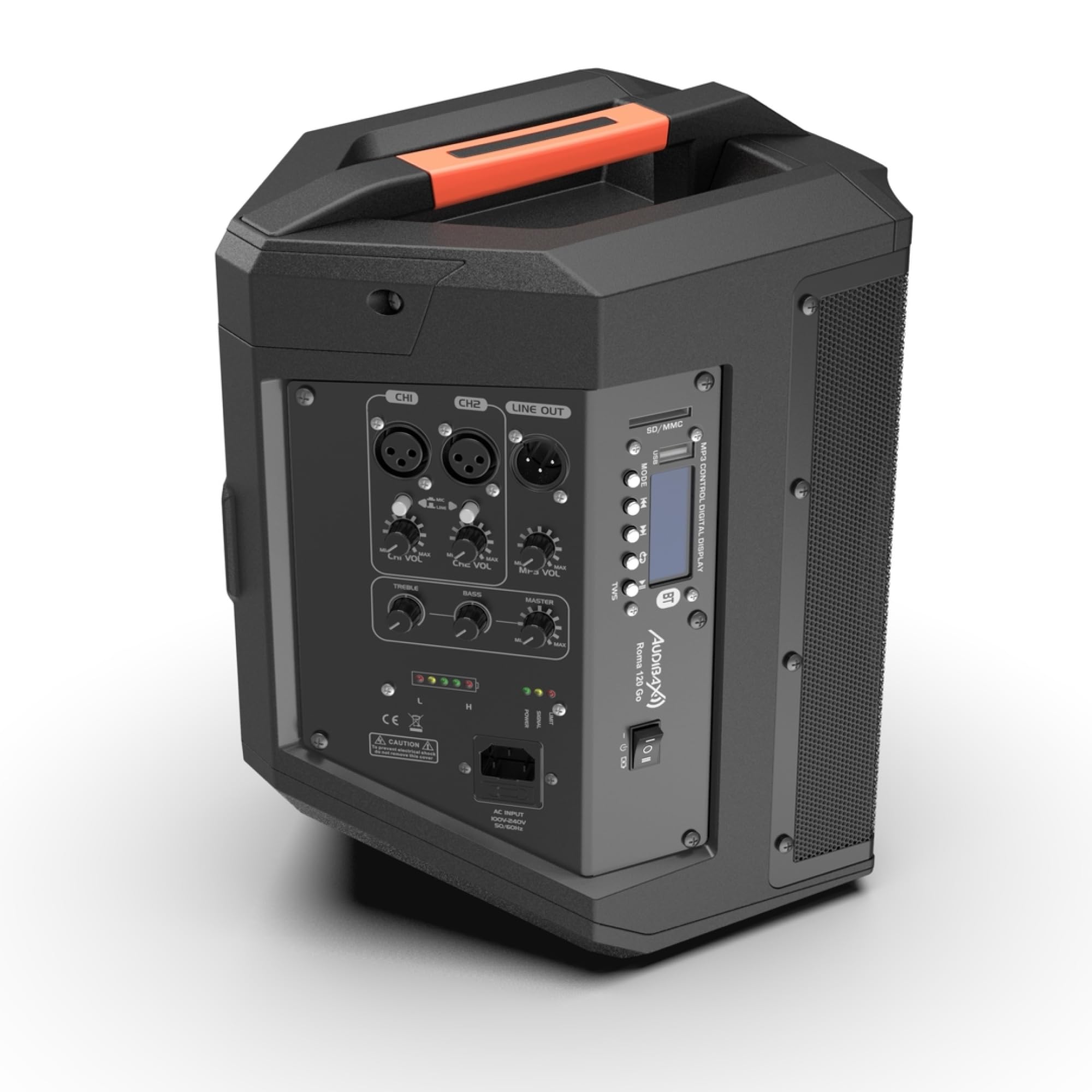 Audibax Roma 240 Go - Altoparlante PA Attivo Portatile - Potenza 240W - Altoparlante Amplificato con Bluetooth - Batteria da 6,5" - Supporta la Funzione TWS - Distanza Bluetooth di 15 Metri