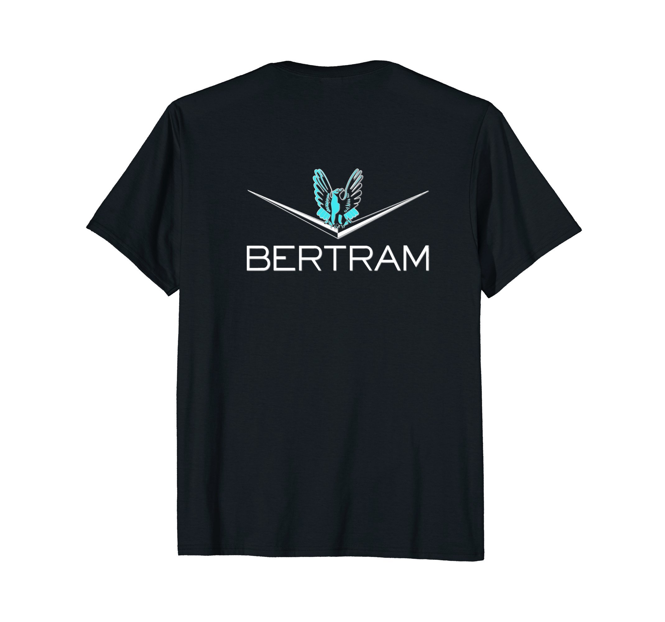 Bertram Yacht Design Printed on back short sleeves. T-ShirtOEKO-TEX STANDARD 100