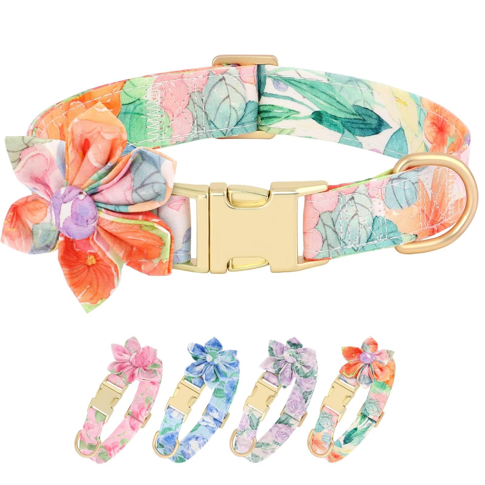 Collier fleurs printanières Beirui souple pour chienne balade au parc au printemps
