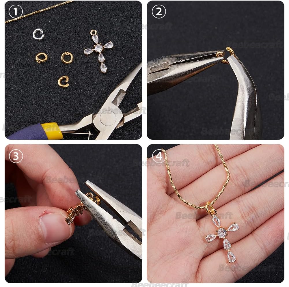 Beebeecraft 12Pcs 2 Colors 925 Sterling Silver Locking Jump Ring OD 6mm ID 3.5mm/ 3mm 24K Gold Plated Round Connector Open O Ring for Charms Necklace Bracelet Jewelry Making, 1~1.5mm Thickness - Image 5