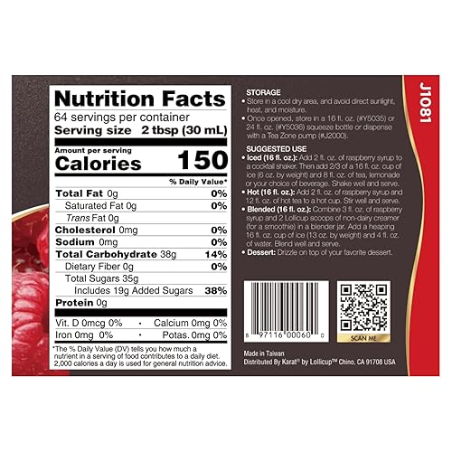 Miniatura 2 de Sirope concentrado saborizante, 64 onzas líquidas Para preparar granizados, batidos, té saborizado, yogur helado y cócteles alcohólicos