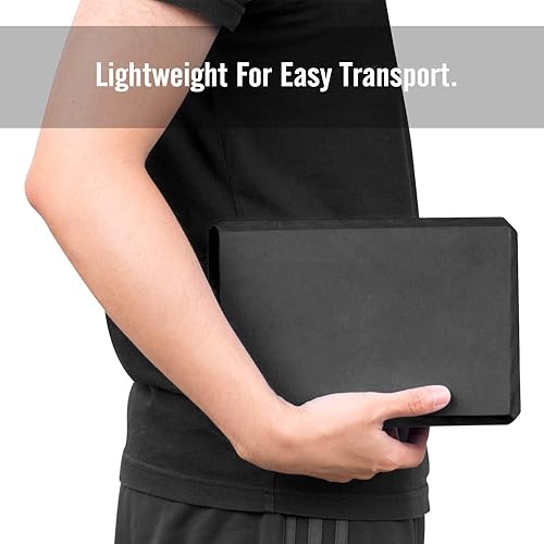 Miniatura 5 de MoKo Bloques finos de yoga, paquete de 2, 9 x 6 x 3 pulgadas, bloques de yoga de espuma EVA de alta densidad, ecológicos y ligeros, aumentan la