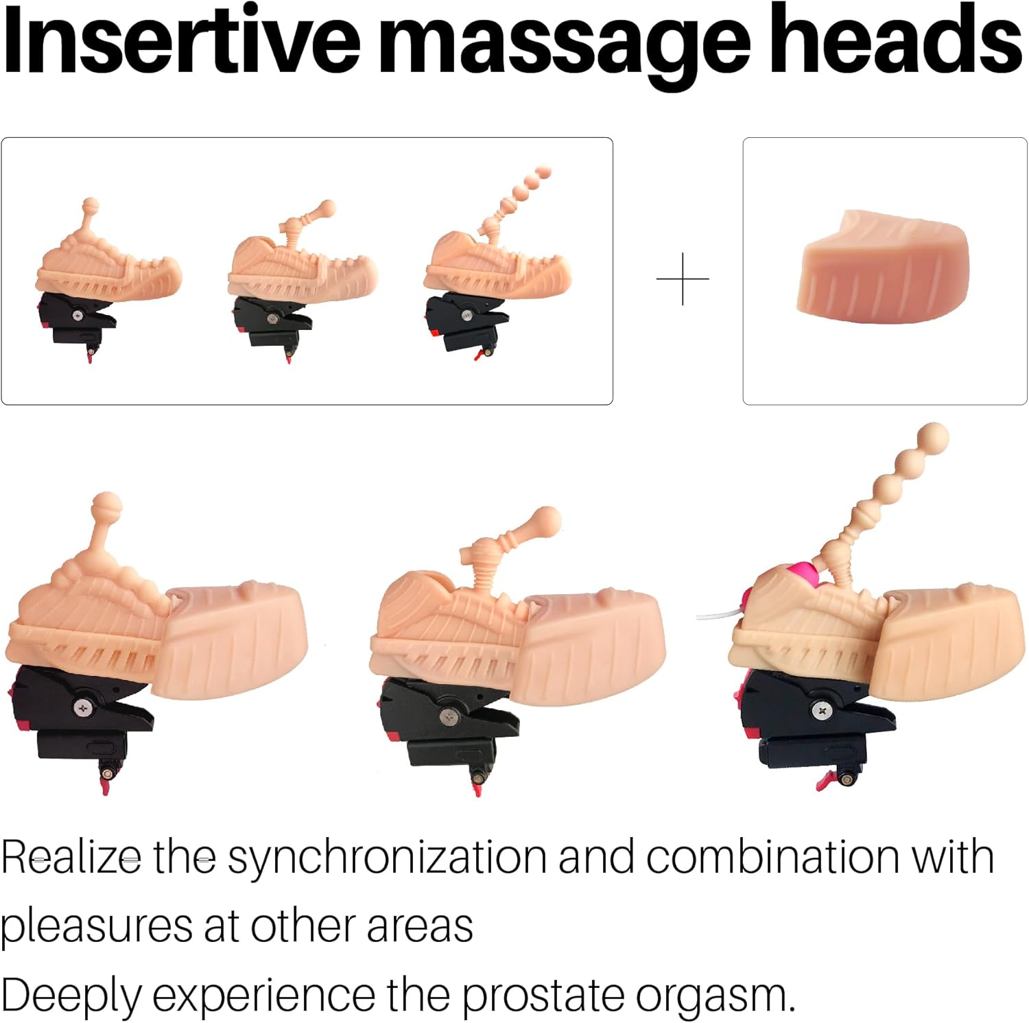 Wearable Vibrating Anal Plug for Men – Hands-Free Prostate Massager & Penis Sleeve Adult Toy, Lifelike Soft Butt Plug Set with Insertable Anal Beads – Sex Toy for Blended Orgasm & Anal Pleasure