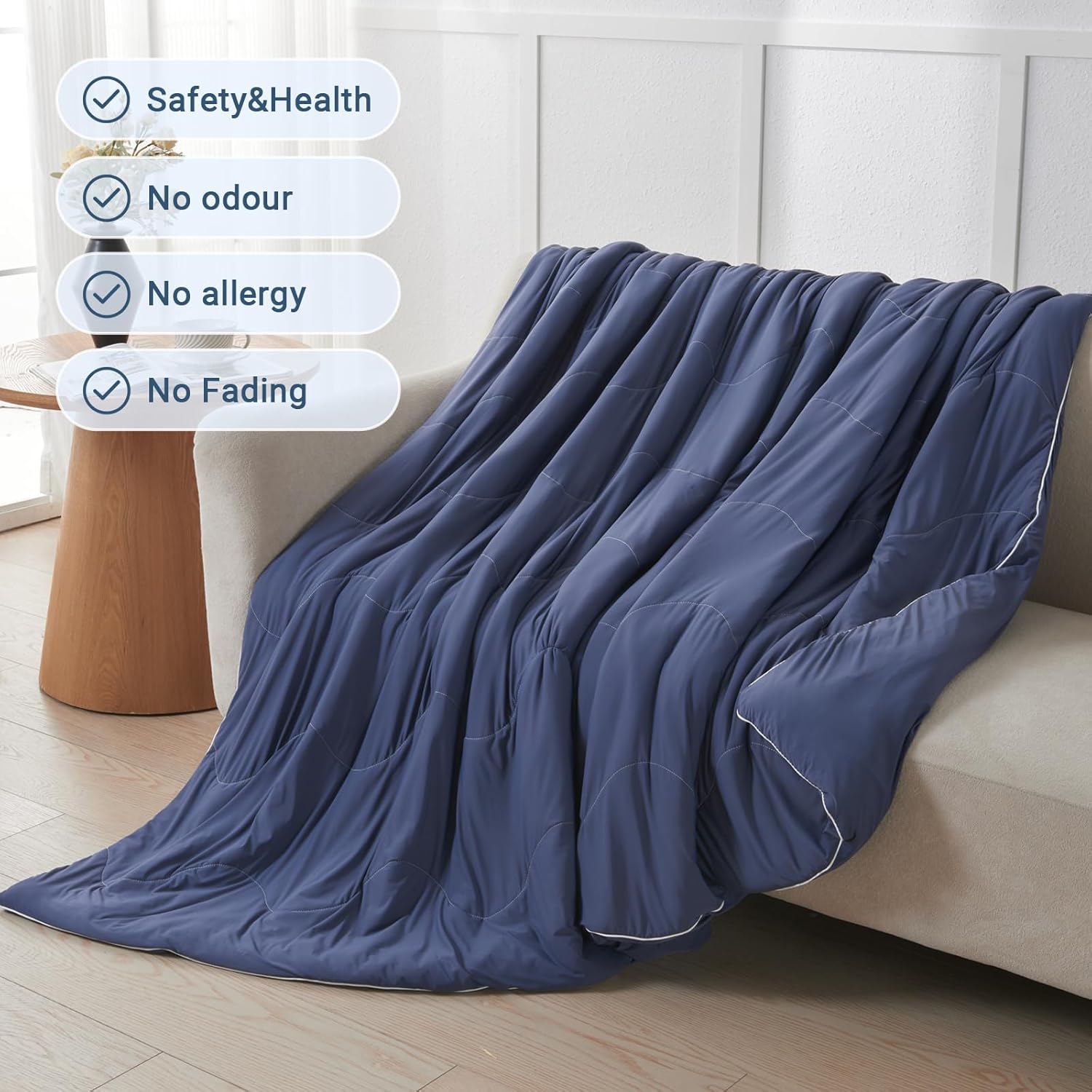 Cooling Comforter Queen Size, Double Sided Cooling Blankets for Hot Sleepers, Soft Breathable Lightweight Summer Cooling Comforter for Night Sweats Absorbs Body HEA - Image 5