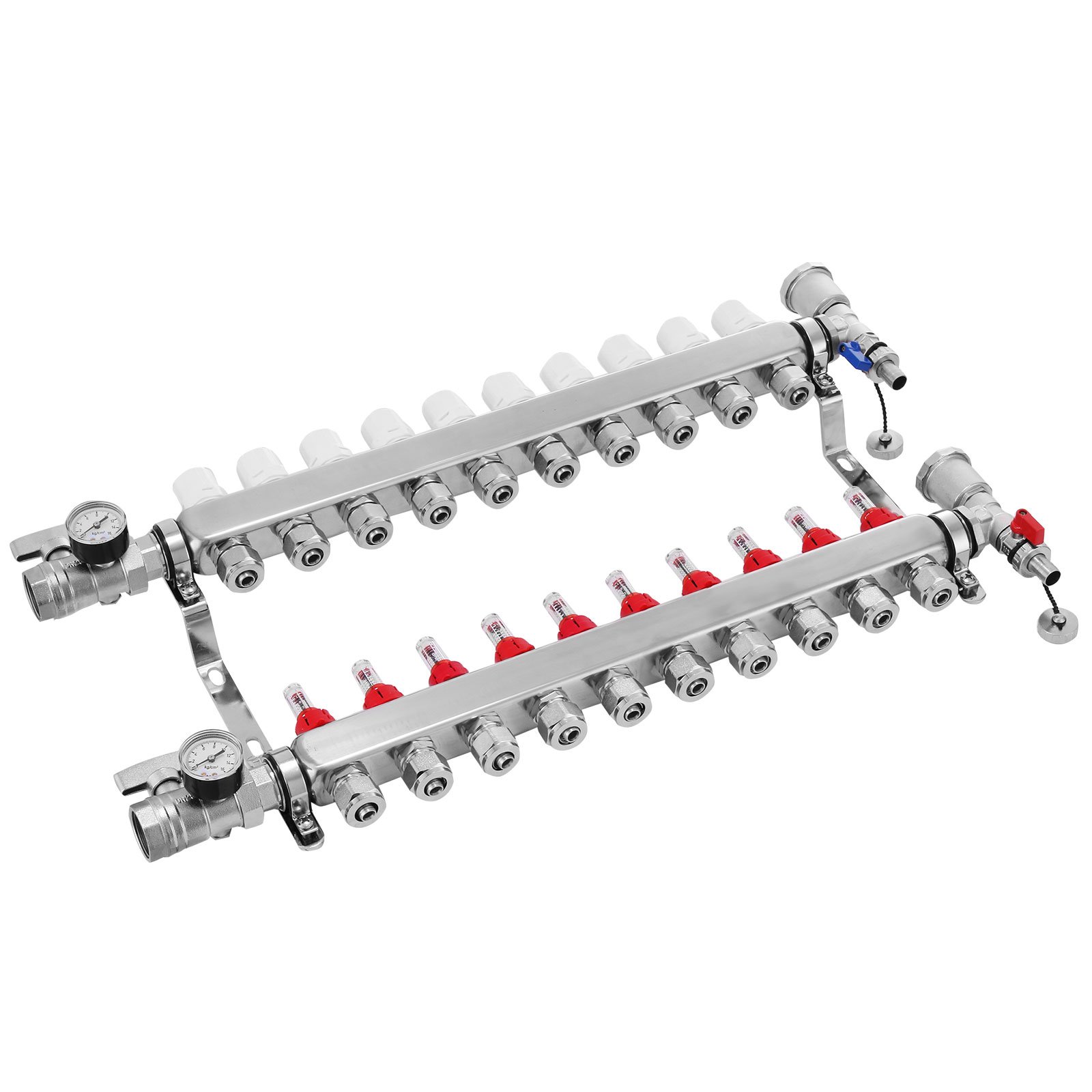 Mophorn PEX Manifold 10 Loop 1/2Inch PEX Radiant Floor Heating Set
