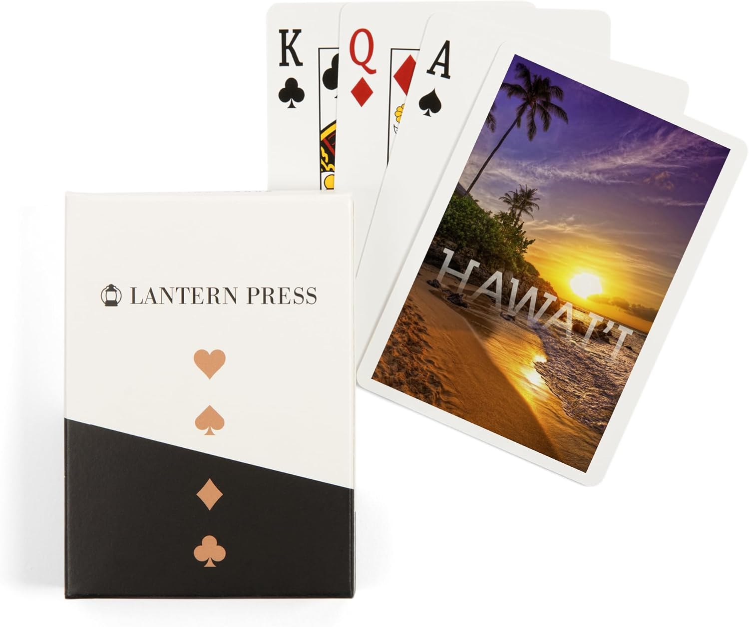 Lantern Press Hawaii, Sunset and Palm, 52 Playing Cards for Adults, Poker Size Card Deck