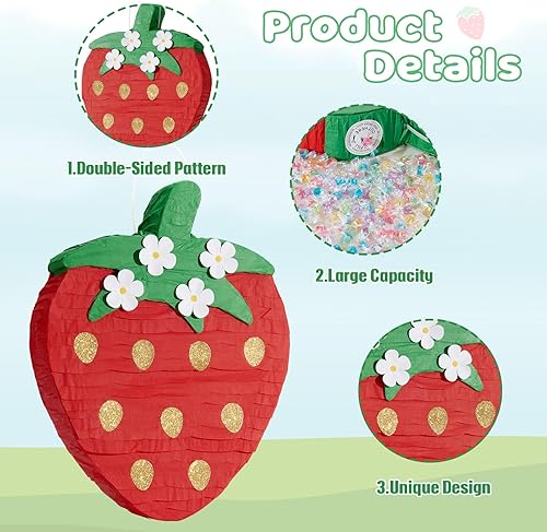 Miniatura 62 de WERNNSAI - Piñata de sirena plegable, piñata de cumpleaños con flecos que incluye cuerda para jalar, venda y bate. Decoraciones