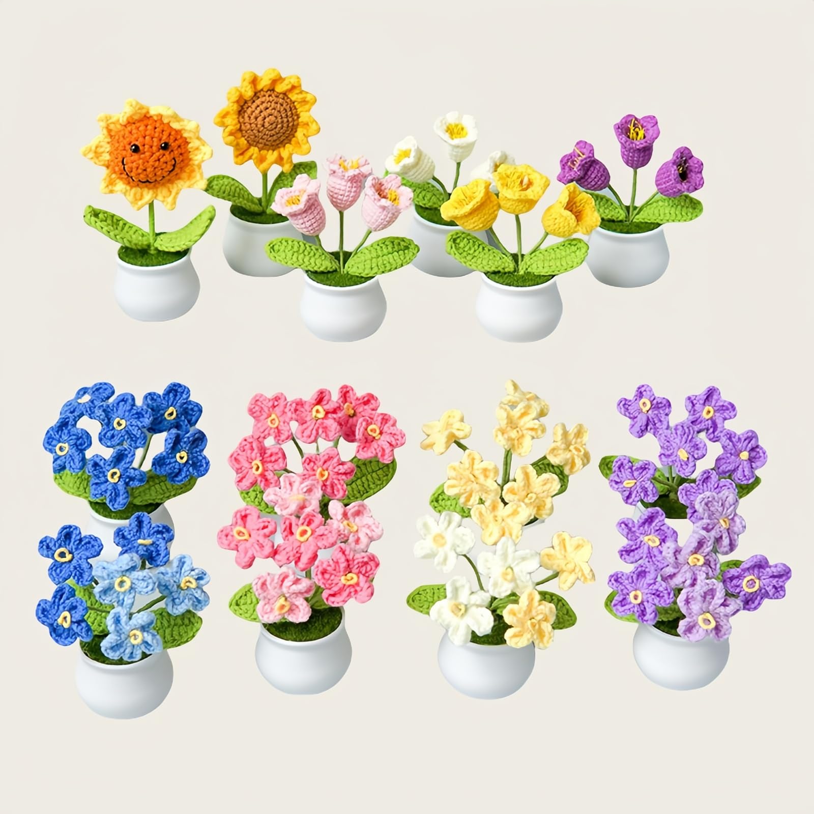 Amazon｜lamegret 編み物かぎ針編みデスクギフト スズランの花 鉢植え