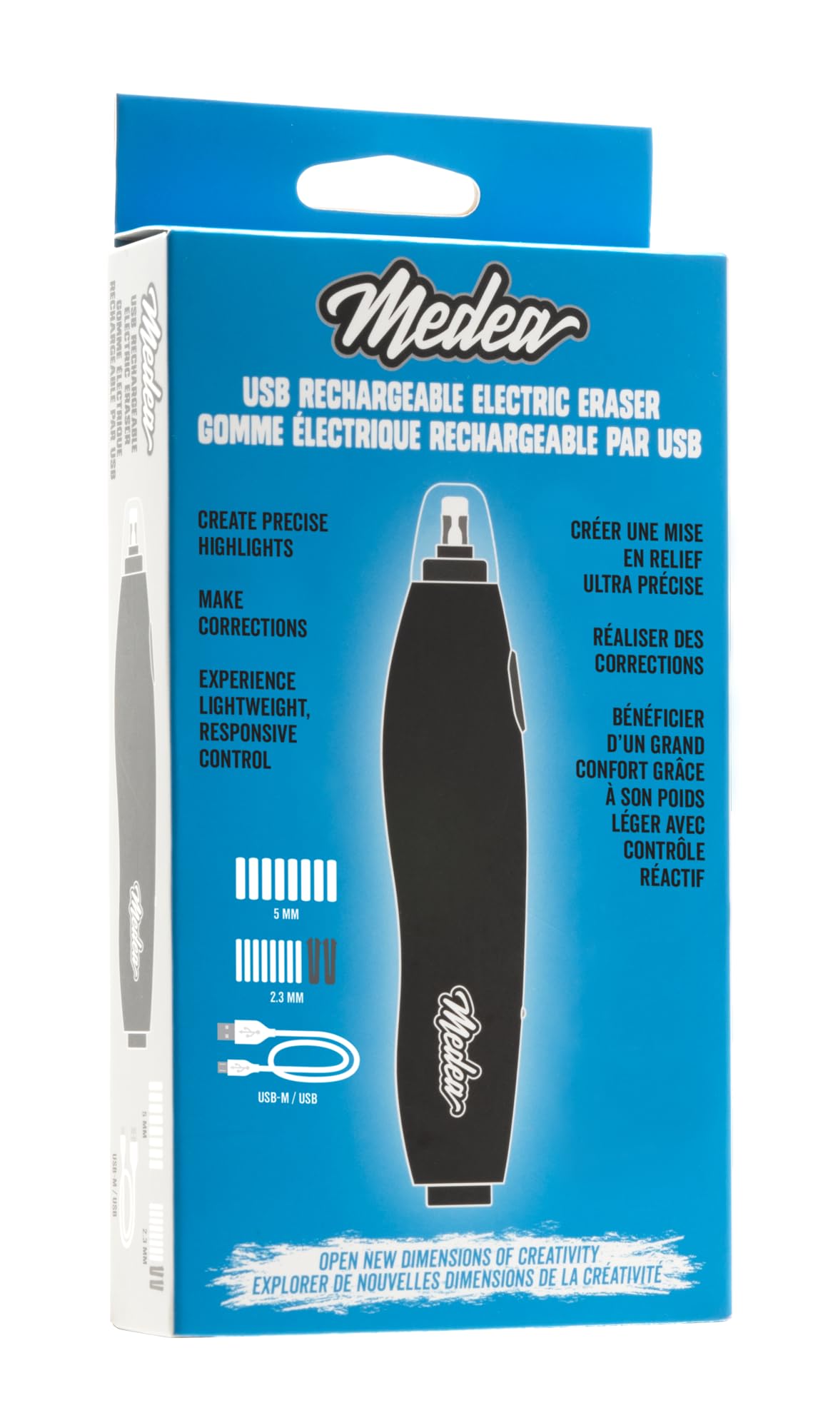 Iwata Medea Elektrischer Radiergummi aus Kunststoff, wiederaufladbar, USB, Schwarz