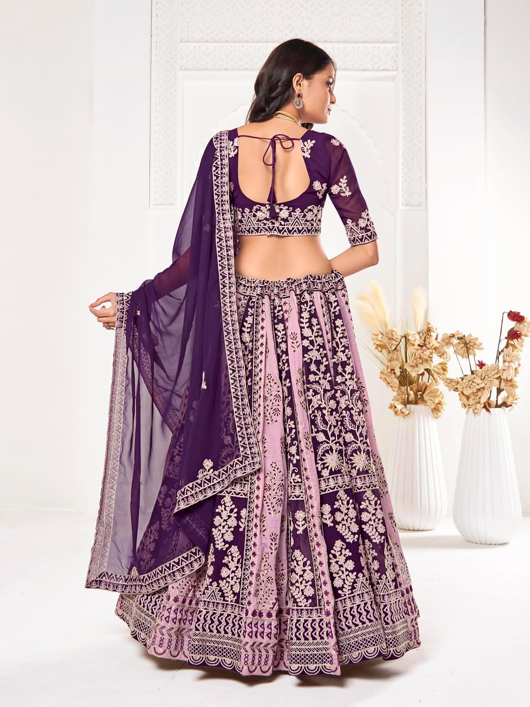 STELLACOUTURE Ready to Wear Lehenga Choli Set for Women, Designer Indian Traditional Wedding Navratri Party 335-O